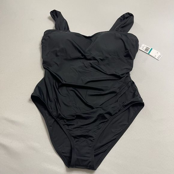Jantzen Swim Nwt Jantzen Tummy Control Black One Piece Bathing Suit